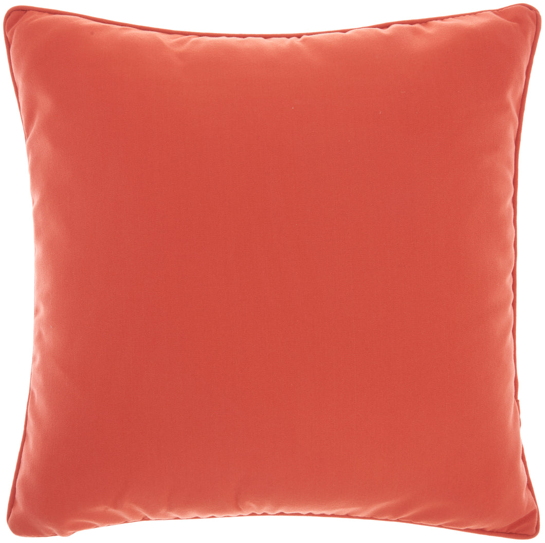 Mina Victory Solid Indoor/Outdoor Coral Throw Pillow L9090 18
