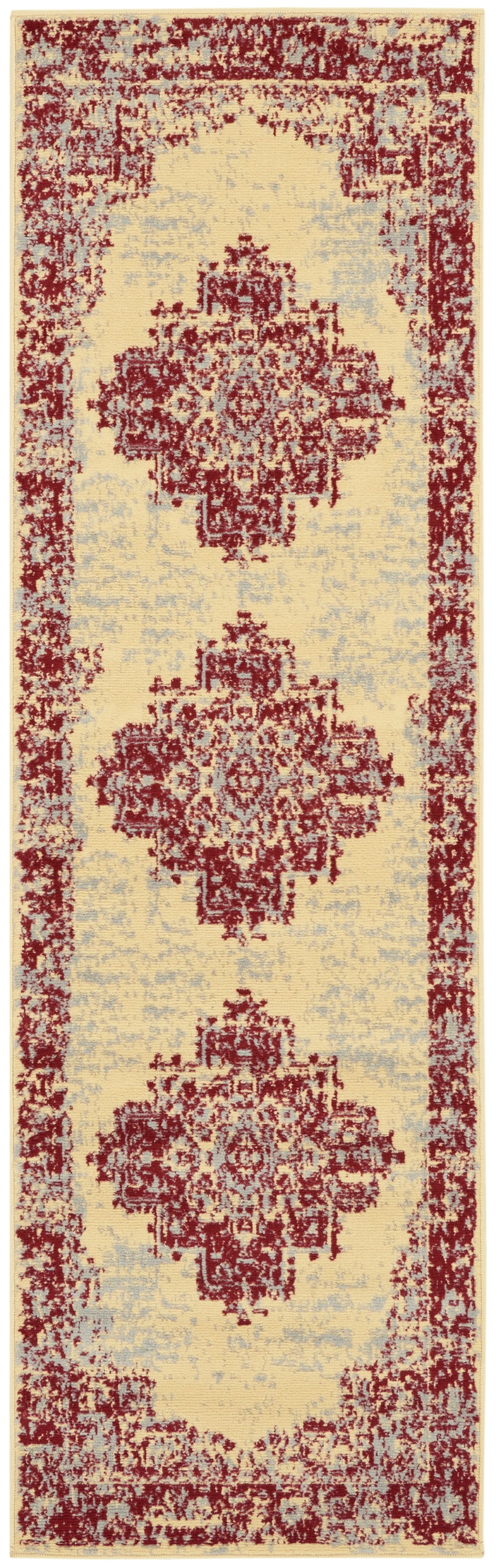 Nourison Grafix GRF14 Red and White Area Rug GRF14 Cream/Red