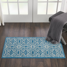 Load image into Gallery viewer, Nourison Jubilant 2&#39; x 4&#39; Ivory Blue Transitional Area Rug JUB06 Ivory/Blue
