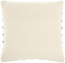 Load image into Gallery viewer, Mina Victory Life Styles Woven Lines and Dots Navy Throw Pillow GC384 18&quot;X18&quot;
