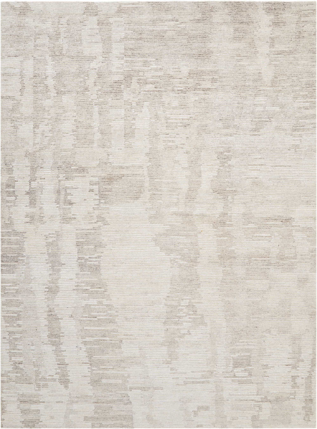 Nourison Ellora ELL01 Grey and White 10'x14' Oversized Handmade Rug ELL01 Ivory/Grey