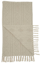 Load image into Gallery viewer, Nourison Knit Diamond Natural Throw Blanket ST142 50&quot; x 60&quot;
