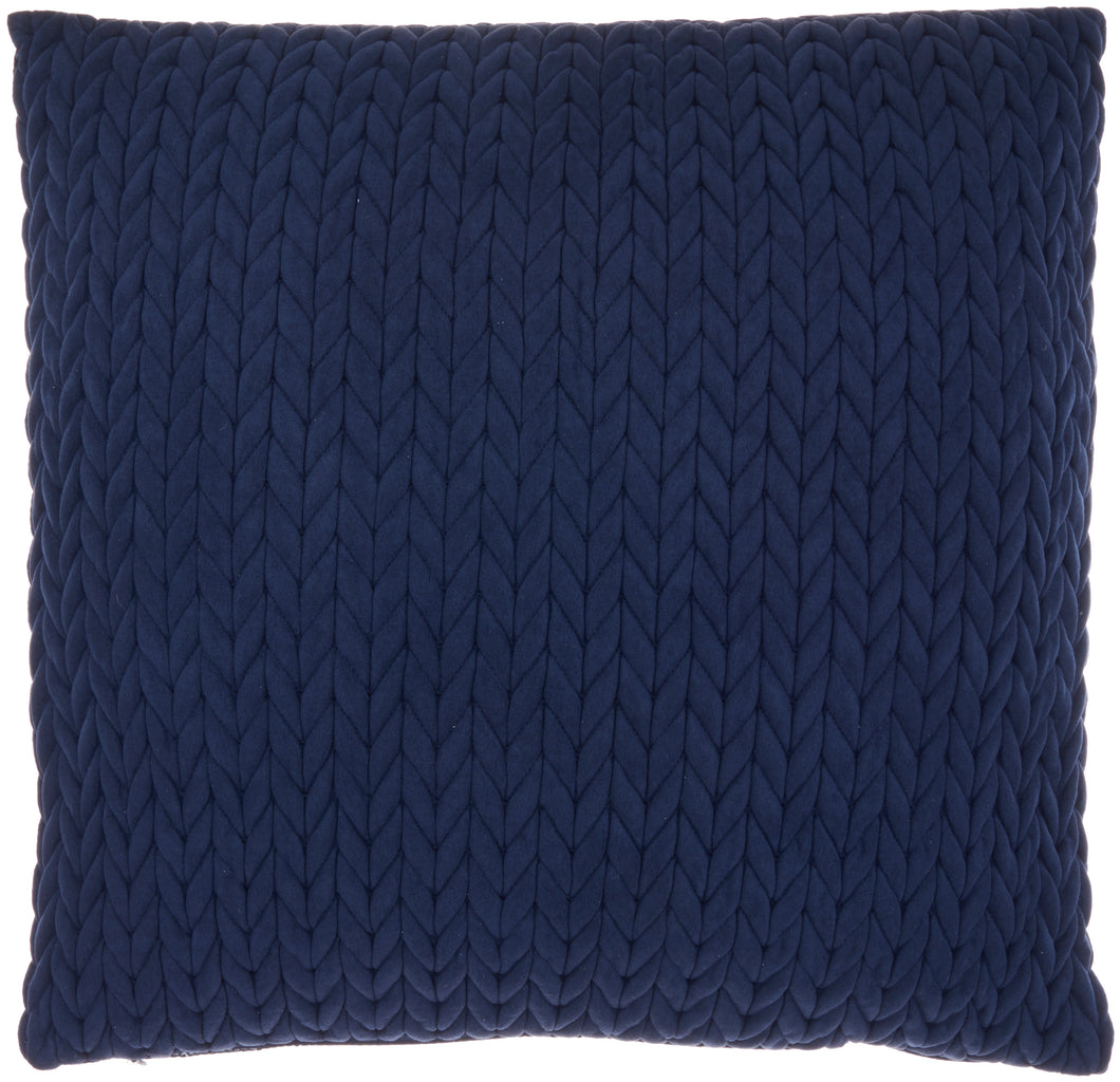 Mina Victory Life Styles Quilted Chevron Navy Throw Pillow ET299 22