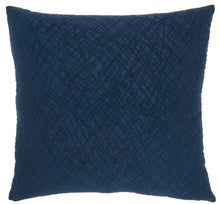 Load image into Gallery viewer, Mina Victory Life Styles Distress Criss Cross Navy Throw Pillow ET347 24&quot; X 24&quot;
