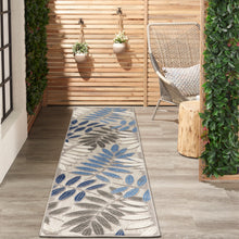Load image into Gallery viewer, Nourison Aloha 8&#39;xRunner Blue Patio Area Rug ALH18 Grey/Blue
