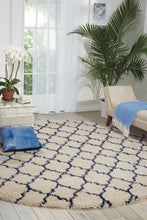 Load image into Gallery viewer, Nourison Amore AMOR2 Blue and Ivory 8&#39; Round Rug AMOR2 Ivory/Blue
