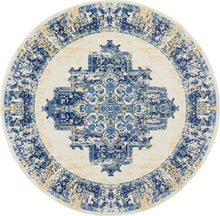 Load image into Gallery viewer, Nourison Grafix GRF14 White and Blue 8&#39; Round Large Rug GRF14 White
