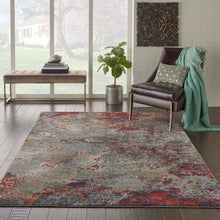Load image into Gallery viewer, Nourison Artworks ATW02 Grey Multicolor 6&#39;x8&#39; Abstract Area Rug ATW02 Seafoam/Brick
