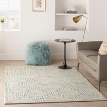 Load image into Gallery viewer, Nourison Interlock 4&#39; x 6&#39; Area Rug ITL06 Ivory/Turquoise
