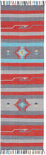 Load image into Gallery viewer, Nourison Baja BAJ01 Grey and Red 8&#39; Runner Flat Weave Hallway Rug BAJ01 Grey/Red
