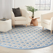 Load image into Gallery viewer, Nourison Aloha 8&#39; Round Area Rug ALH26 Blue/Grey
