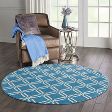 Load image into Gallery viewer, Nourison Jubilant JUB17 Blue 5&#39; Round Mid-century Area Rug JUB17 Blue
