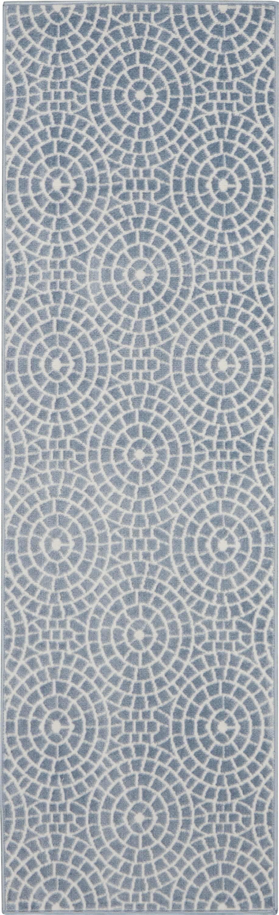 Nourison Urban Chic URC04 Blue 7' Runner Hallway Rug URC04 Light Blue