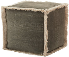 Load image into Gallery viewer, Mina Victory Charcoal Stonewash Pouf AS301 16&quot; x 16&quot;
