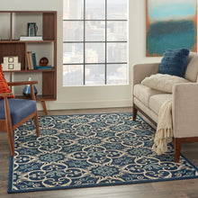 Load image into Gallery viewer, Nourison Caribbean CRB02 Navy Blue and White 4&#39;x6&#39; Area Rug CRB02 Navy
