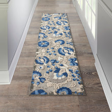 Load image into Gallery viewer, Nourison Aloha 10&#39; Runner Blue Patio Area Rug ALH17 Natural/Blue
