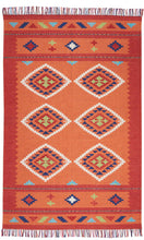 Load image into Gallery viewer, Nourison Baja BAJ02 Orange 7&#39;x10&#39; Large Flat Weave Rug BAJ02 Orange/Red
