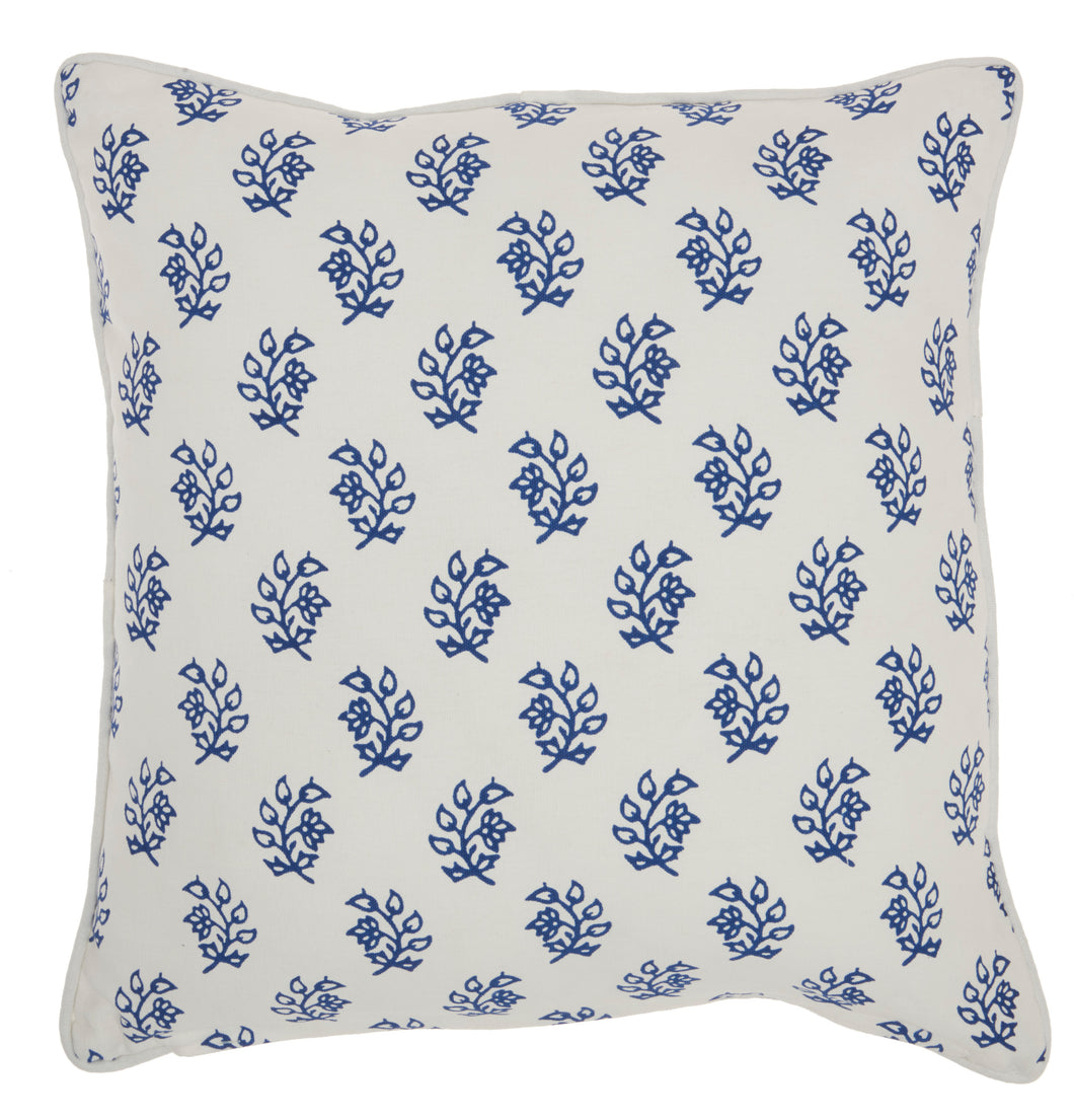 Mina Victory Life Styles Printed Branches Blue Throw Pillow RC791 18