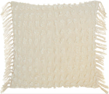 Load image into Gallery viewer, Mina Victory Life Styles Cut Fray Texture Cream Throw Pillow GT037 20&quot;X20&quot;

