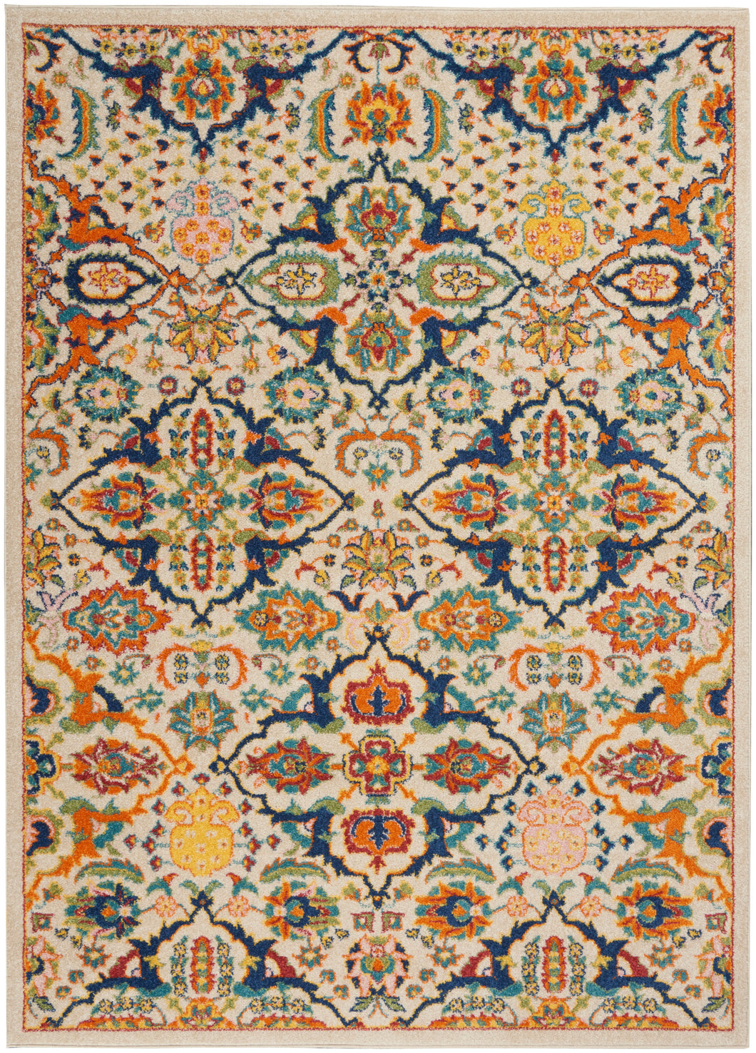 Nourison Allur 5' x 7' Ivory Multicolor Area Rug ALR03 Ivory Multicolor