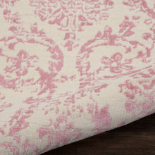 Load image into Gallery viewer, Nourison Jubilant JUB09 White and Pink 7&#39; Runner Low-pile Hallway Rug JUB09 Ivory/Pink
