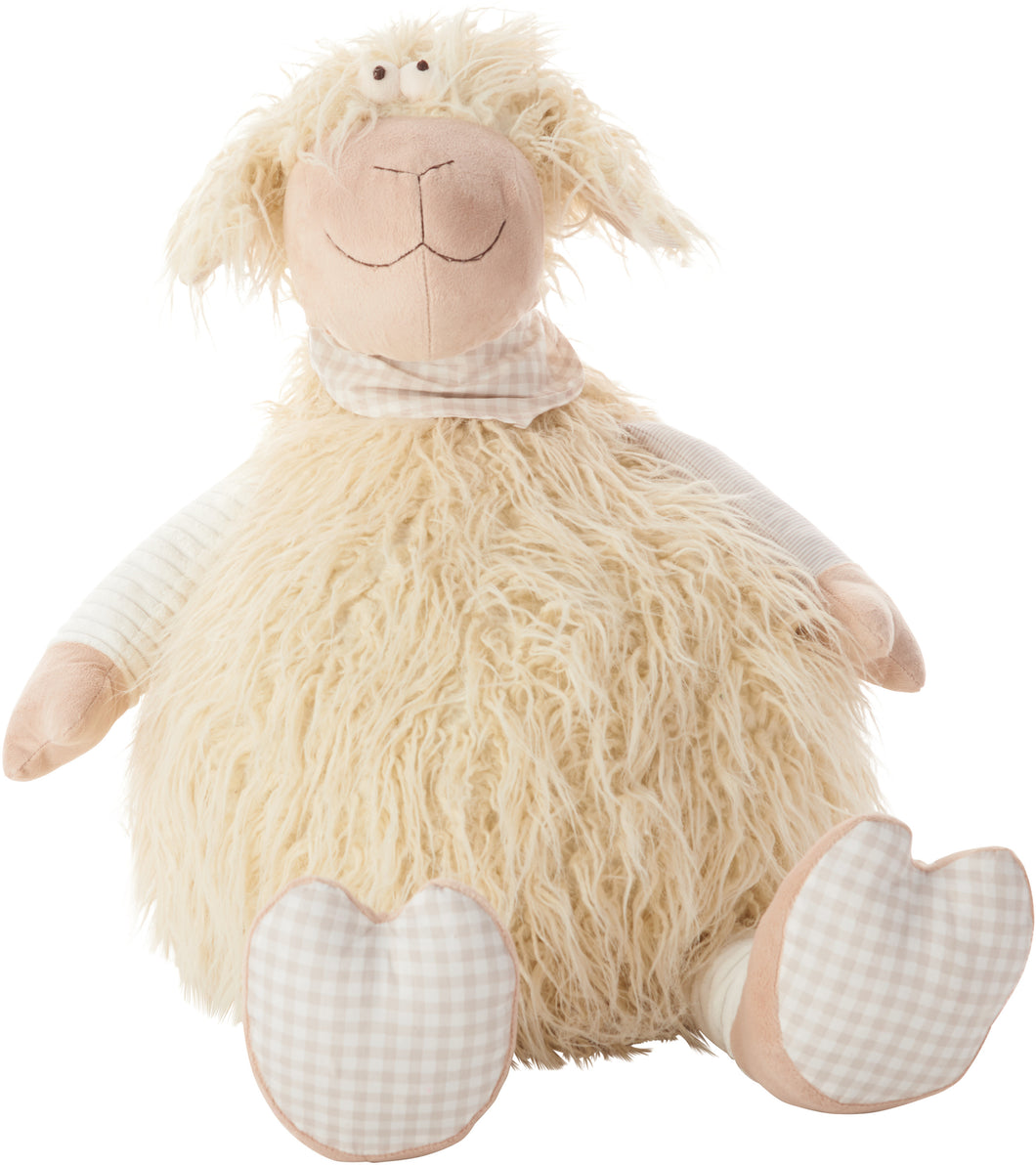 Mina Victory Plushlines Ivory Shaggy Lamb Plush Animal Pillow Toy N1563 22