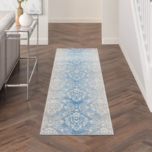 Load image into Gallery viewer, Nourison Elation 8&#39; Runner Area Rug ETN03 Ivory Blue
