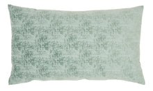 Load image into Gallery viewer, Mina Victory Life Styles Erased Velvet Celadon Throw Pillow ET438 14&quot; x 24&quot;
