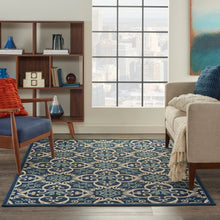 Load image into Gallery viewer, Nourison Caribbean CRB02 Navy Blue and White 4&#39;x6&#39; Area Rug CRB02 Navy
