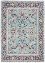 Load image into Gallery viewer, Nourison Ankara Global ANR14 Light Blue Multicolor 5&#39;x8&#39; Persian Area Rug ANR14 Teal/Multicolor
