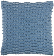 Load image into Gallery viewer, Mina Victory Life Styles Woven Dot Stripes Ocean Throw Pillow GC380 18&quot;X18&quot;
