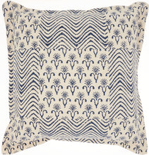 Load image into Gallery viewer, Nourison Life Styles Printed Flower Patch Indigo Throw Pillow DL568 20&quot; x 20&quot;
