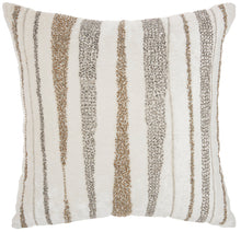 Load image into Gallery viewer, Mina Victory Luminecence Beaded Waves Ivory Throw Pillow E1057 18&quot; x 18&quot;
