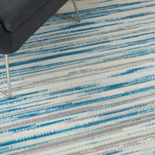 Load image into Gallery viewer, Nourison Jubilant JUB04 Teal Blue and White 4&#39;x6&#39; Beach Area Rug JUB04 Blue
