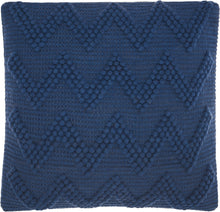 Load image into Gallery viewer, Mina Victory Life Styles Indigo Large Chevron Throw Pillow DC173 20&quot; x 20&quot;
