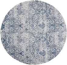 Load image into Gallery viewer, Nourison Damask 8&#39; Round Area Rug DAS06 Ivory/Navy
