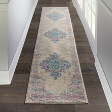 Load image into Gallery viewer, Nourison Grafix GRF14 White and Pink 12&#39; Runner Hallway Rug GRF14 Ivory/Pink
