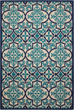 Load image into Gallery viewer, Nourison Aloha ALH14 Dark Blue and Ivory 5&#39;x8&#39; Indoor-outdoor Area Rug ALH14 Navy
