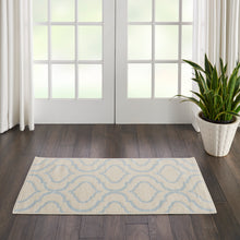 Load image into Gallery viewer, Nourison Jubilant 2&#39; x 4&#39; Small White and Blue Trellis Area Rug JUB19 Ivory/Blue
