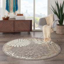 Load image into Gallery viewer, Nourison Aloha 4&#39; Round Cream Patio Area Rug ALH05 Natural
