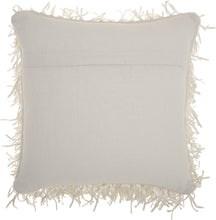 Load image into Gallery viewer, Mina Victory Shag Metallic Ribbon Shag White Throw Pillow DC017 20&quot;X20&quot;
