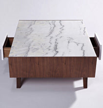 Load image into Gallery viewer, Wood and Marble Coffee Table - Vera Wood &amp; Marble Coffee Table
