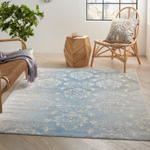 Load image into Gallery viewer, Nourison Elation 4&#39; x 6&#39; Area Rug ETN03 Ivory Blue
