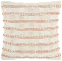 Load image into Gallery viewer, Mina Victory Life Styles Woven Lines and Dots Blush Throw Pillow GC384 18&quot;X18&quot;
