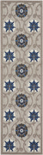 Load image into Gallery viewer, Nourison Aloha 6&#39; Runner Grey Patio Area Rug ALH19 Grey/Blue

