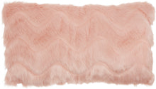 Load image into Gallery viewer, Mina Victory Chevron Faux Fur Blush Throw Pillow VV056 14&quot;X20&quot;
