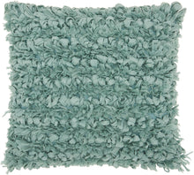 Load image into Gallery viewer, Mina Victory Paper Loop Shag Celadon Throw Pillow DL058 20&quot; x 20&quot;
