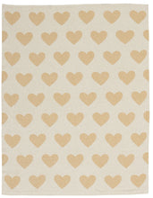 Load image into Gallery viewer, Mina Victory Plushlines Metallic Hearts Gold Throw Blanket UK961 30&quot;X40&quot;
