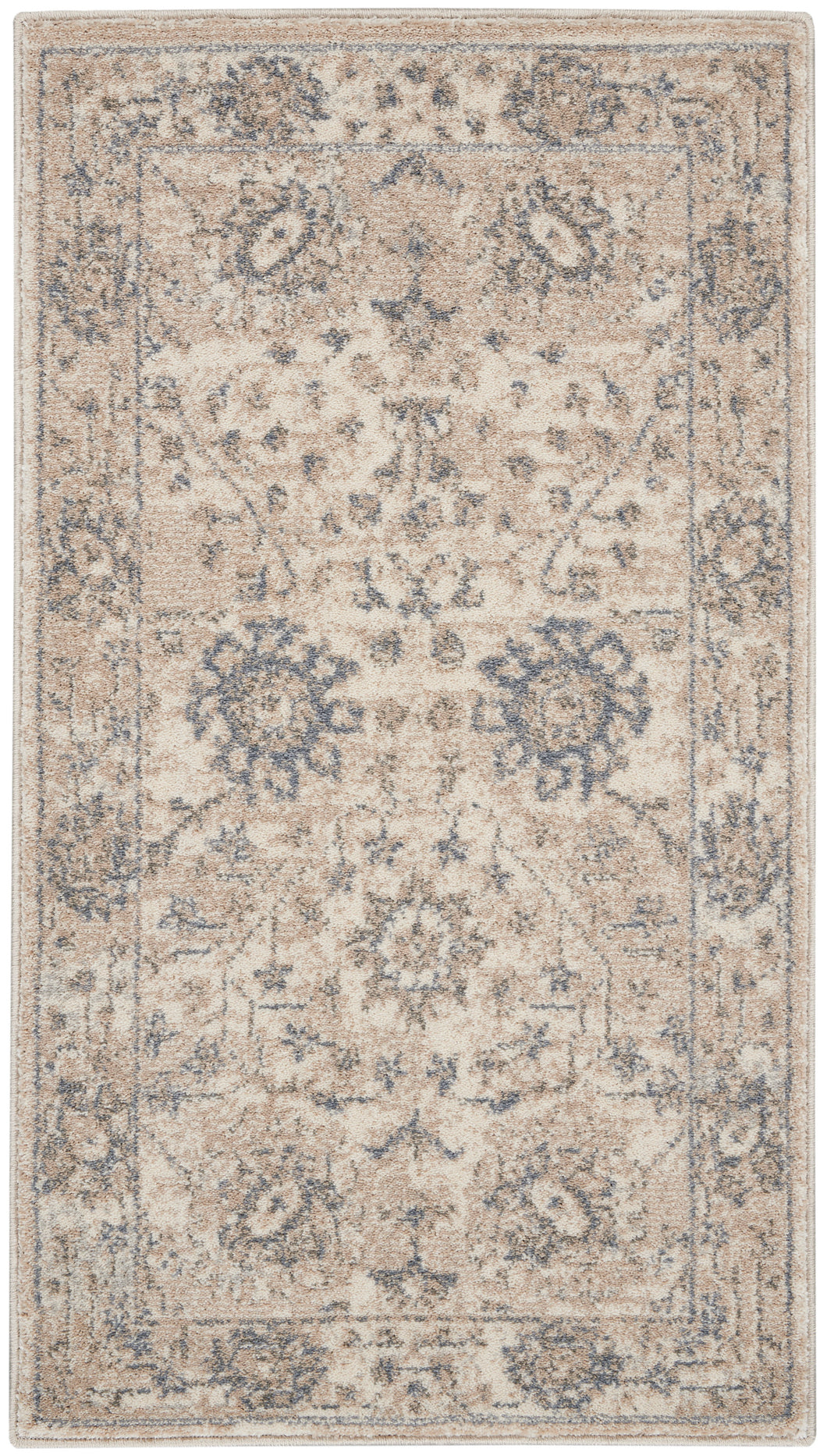 Kathy Ireland Ki38 Moroccan Celebr 2'x4' Ivory Sand Area Rug KI384 Ivory/Sand