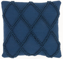 Load image into Gallery viewer, Mina Victory Life Styles Diamond Lattice Navy Throw Pillow GC101 18&quot;X18&quot;
